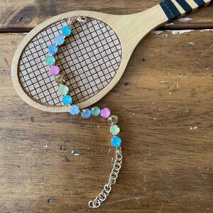 New Made With Swarovski Rhinestone Crystals Pastel Gemstone Tennis Bracelet